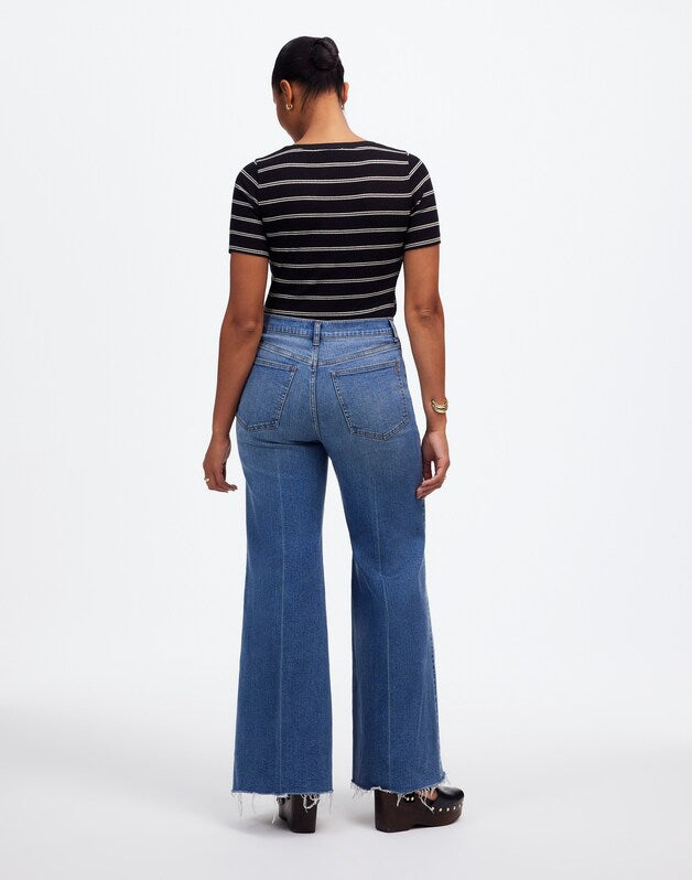 Curvy Flared Wide-Leg Crop Jeans in Oneida Wash ONEIDA WASH