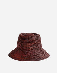 Lantern Straw Hat DARK CAROB