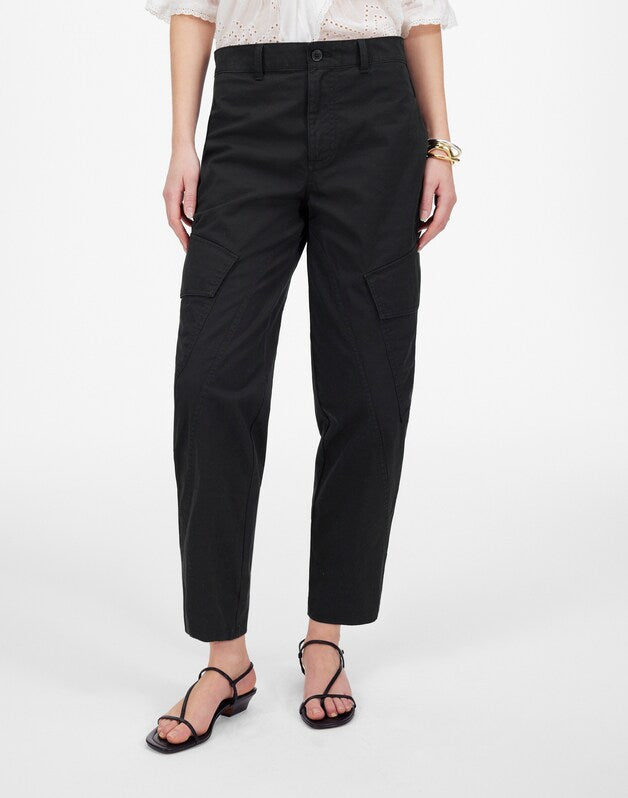 The Barrel-Leg Utility Pant in Garment-Dyed Twill JET BLACK
