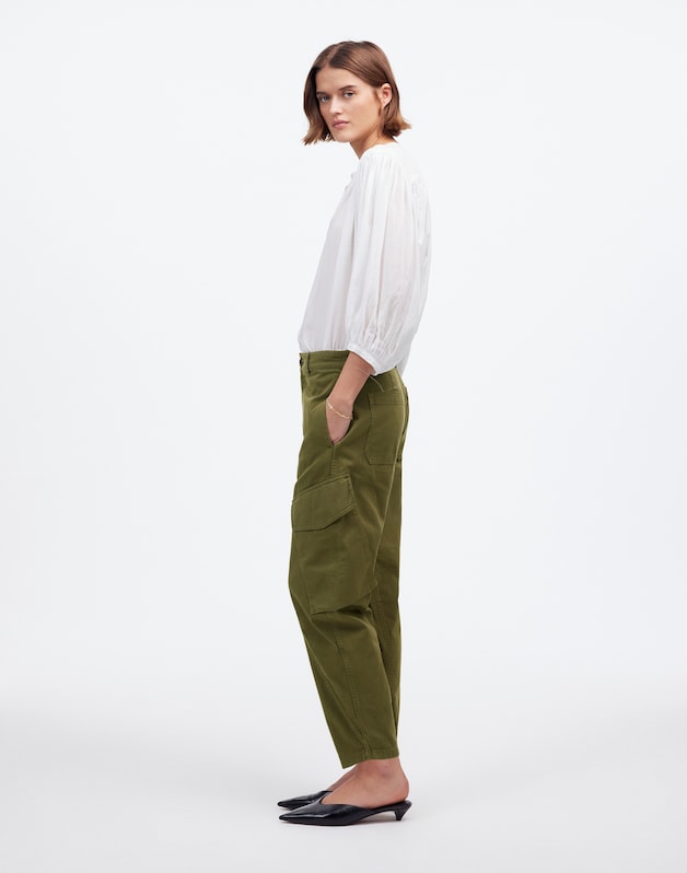 The Barrel-Leg Utility Pant in Garment-Dyed Twill DESERT OLIVE