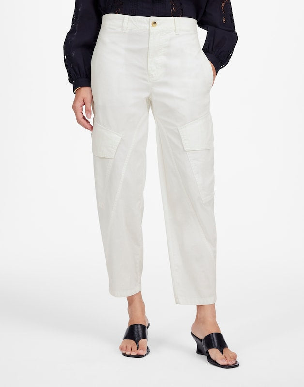 The Barrel-Leg Utility Pant in Garment-Dyed Twill WHITE