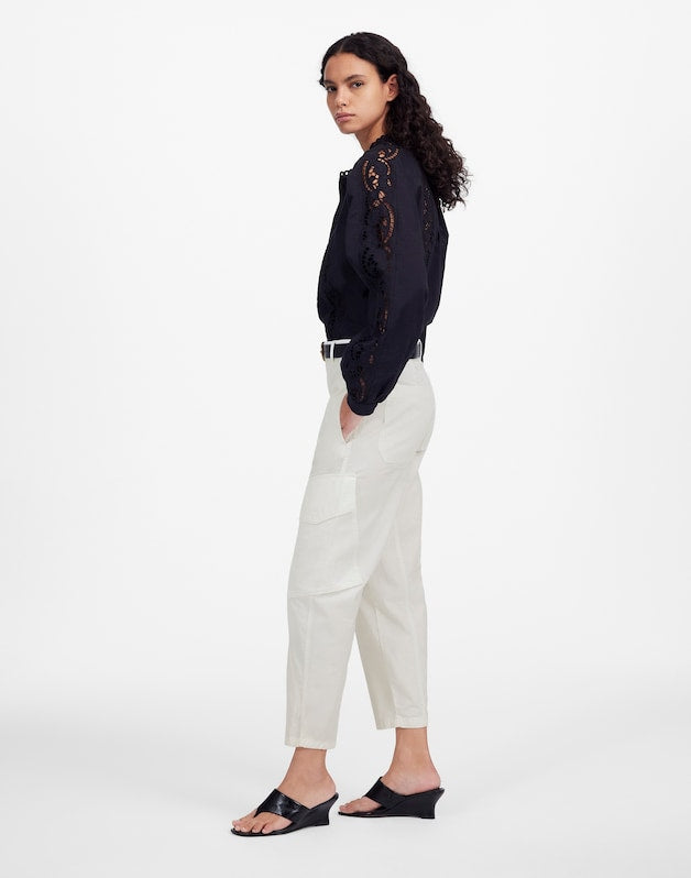 The Barrel-Leg Utility Pant in Garment-Dyed Twill WHITE