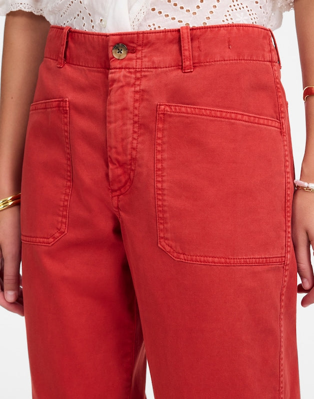 The Taper-Leg Utility Pant in Garment-Dyed Twill CRIMSON