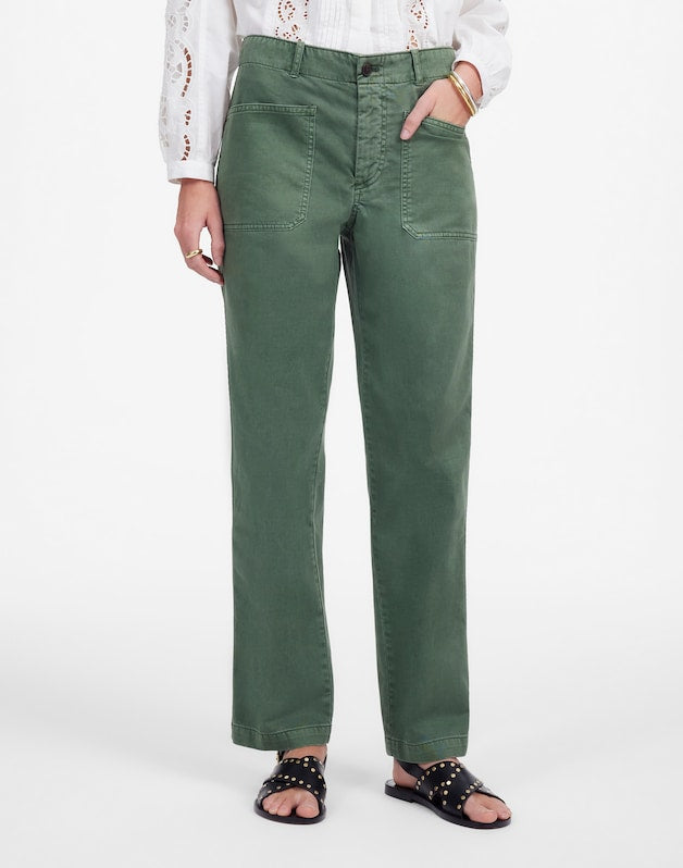 The Taper-Leg Utility Pant in Garment-Dyed Twill GREEN