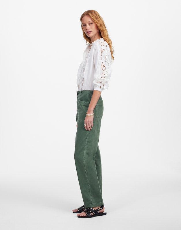 The Taper-Leg Utility Pant in Garment-Dyed Twill GREEN