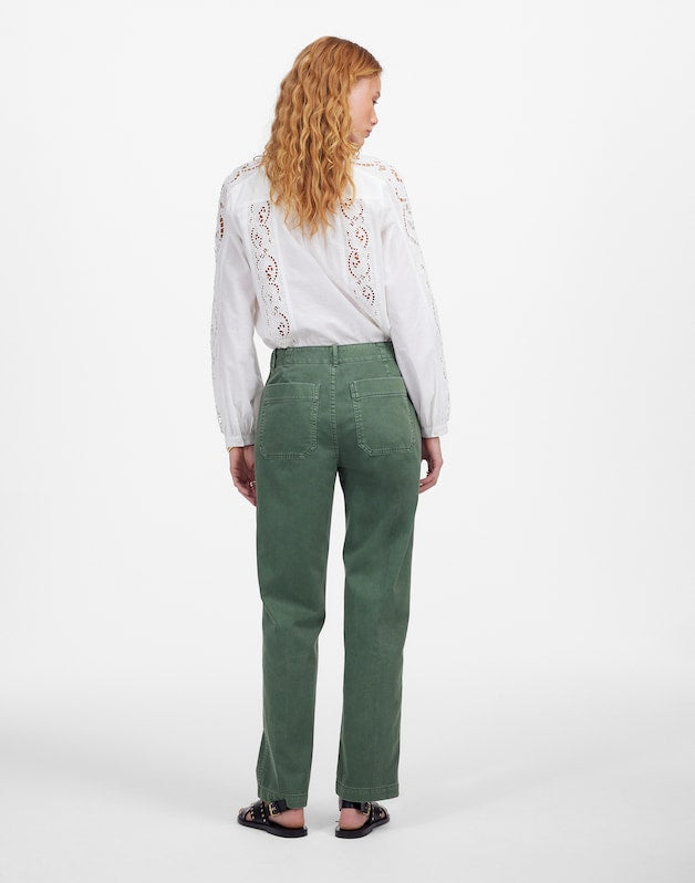 The Taper-Leg Utility Pant in Garment-Dyed Twill GREEN