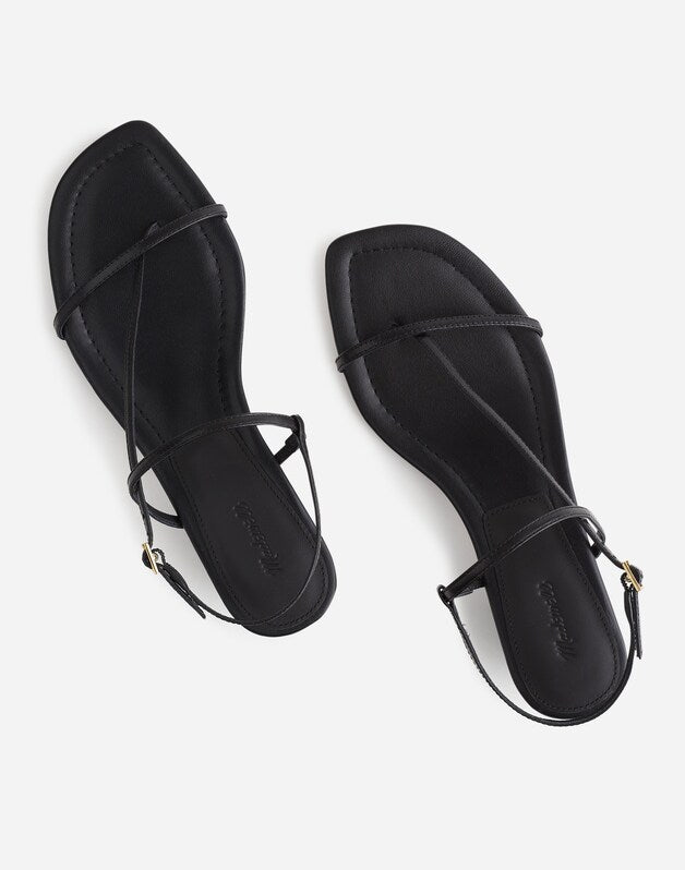 The Maycie Asymmetric T-Strap Sandal TRUE BLACK