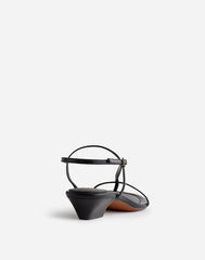 The Maycie Asymmetric T-Strap Sandal TRUE BLACK