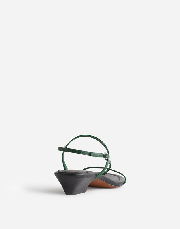 The Maycie Asymmetric T-Strap Sandal GOLF GREEN