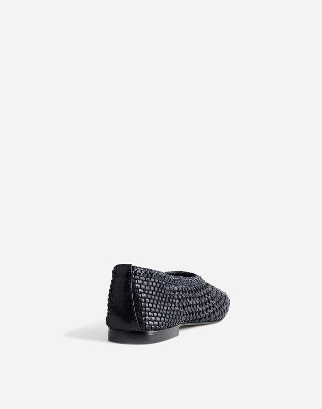 The Mylie Ballet Flat in Handwoven Leather JUNIPER BERRY