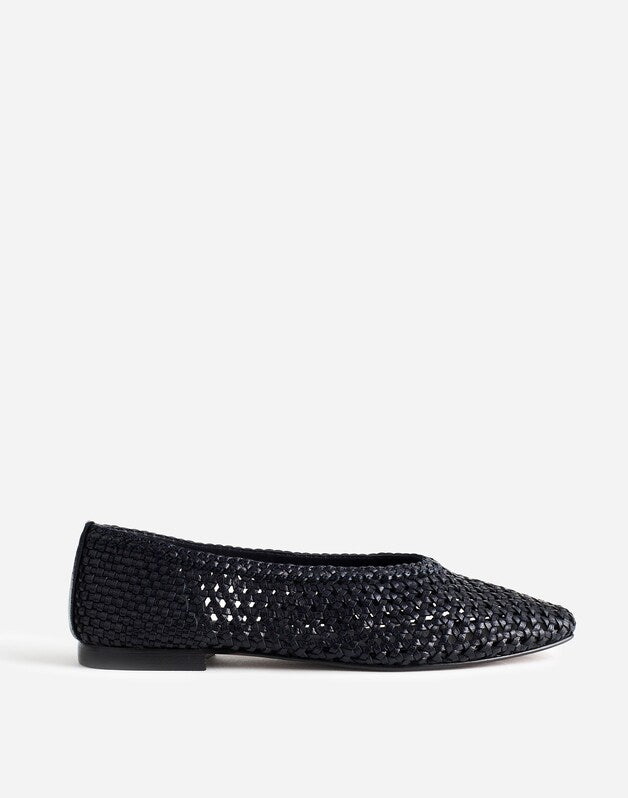 The Mylie Ballet Flat in Handwoven Leather JUNIPER BERRY