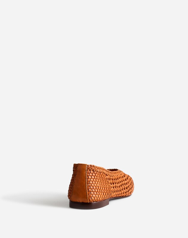 The Mylie Ballet Flat in Handwoven Leather BAKED CLAY