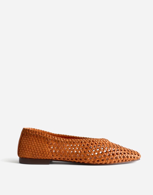 The Mylie Ballet Flat in Handwoven Leather BAKED CLAY