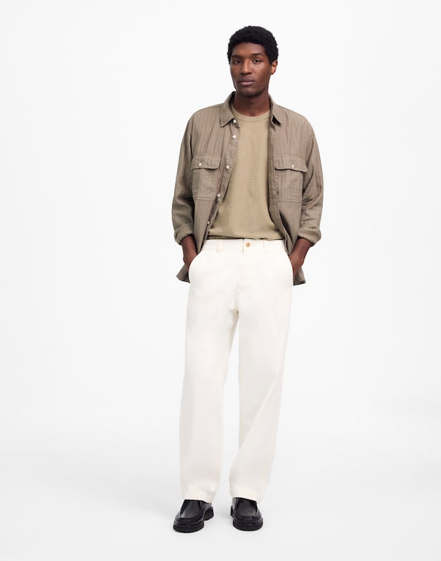 Patch Pocket Jeans in Summer Denim ECRU WASH