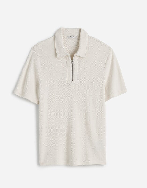 Quarter-Zip Pique Polo Shirt LIGHTHOUSE