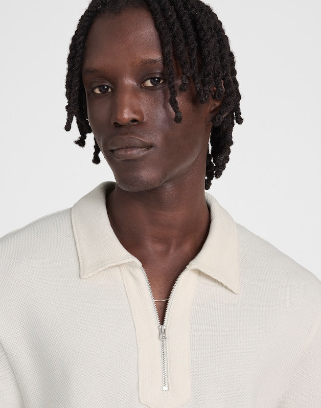 Quarter-Zip Pique Polo Shirt LIGHTHOUSE