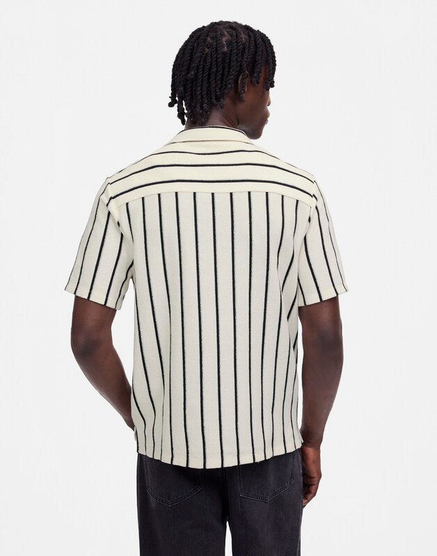 The Textured Knit Camp-Collar Shirt VINTAGE IVORY