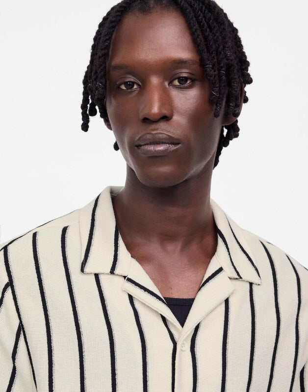 The Textured Knit Camp-Collar Shirt VINTAGE IVORY