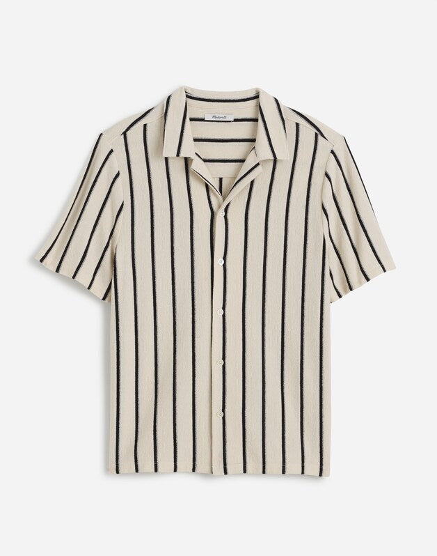 The Textured Knit Camp-Collar Shirt VINTAGE IVORY