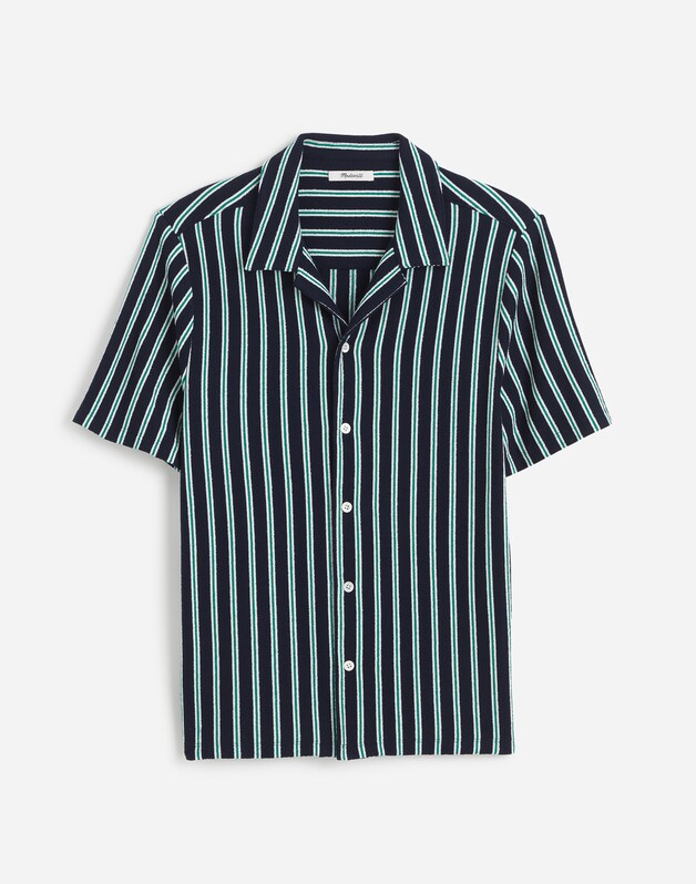The Textured Knit Camp-Collar Shirt JUNIPER BERRY
