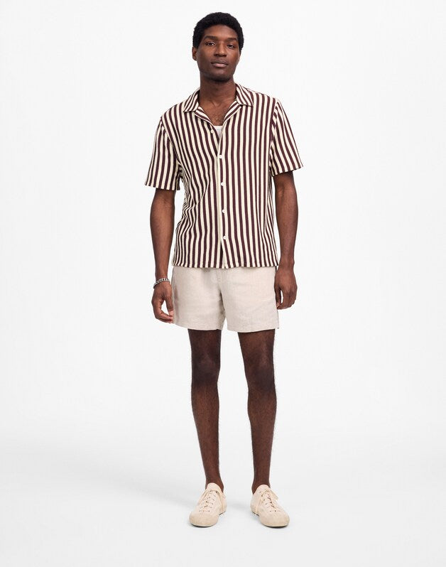 The Textured Knit Camp-Collar Shirt DUSTY PLUM