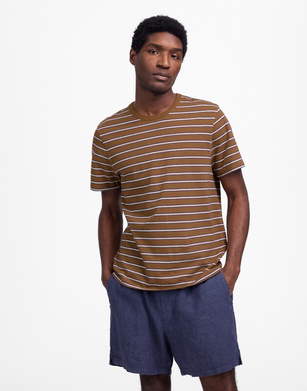 Allday Tee in Cotton-Linen Blend FADED BIRCH