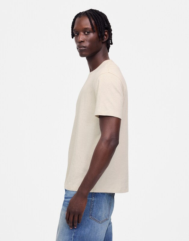 Allday Tee in Cotton-Linen Blend DOVE