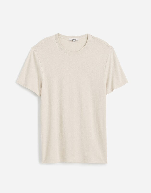 Allday Tee in Cotton-Linen Blend DOVE