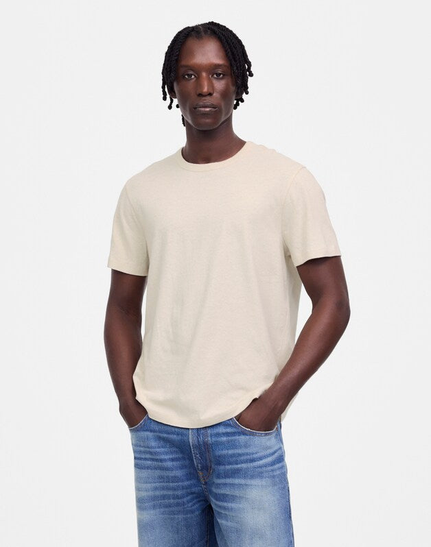 Allday Tee in Cotton-Linen Blend DOVE