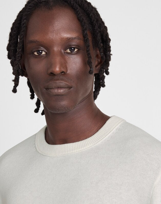 Crewneck Sweater in Lightweight Cotton-Linen Blend SALT