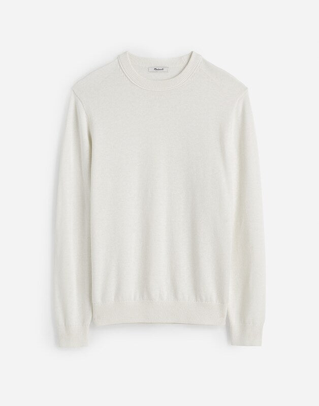 Crewneck Sweater in Lightweight Cotton-Linen Blend SALT