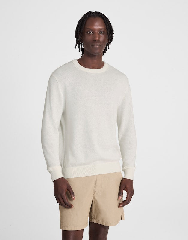 Crewneck Sweater in Lightweight Cotton-Linen Blend SALT