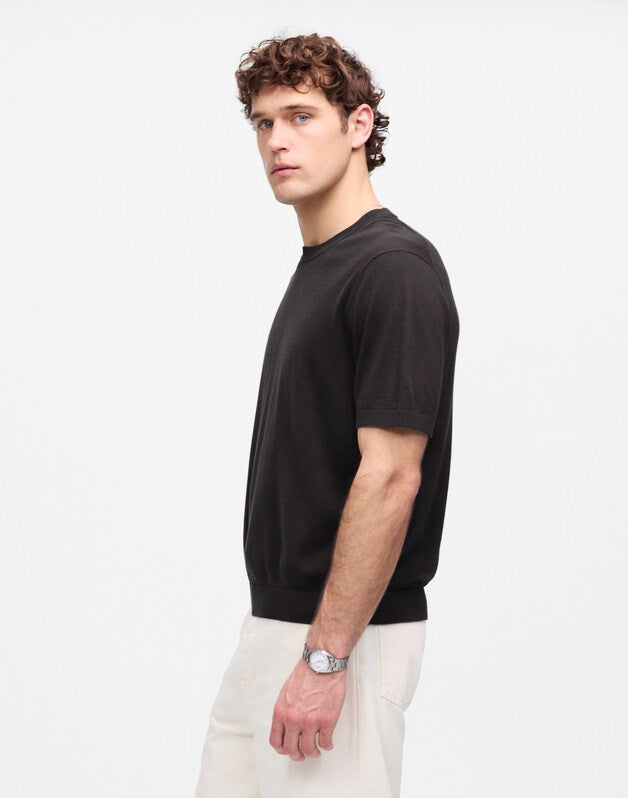 Crewneck Sweater Tee in Everyday Cotton BLACK COAL