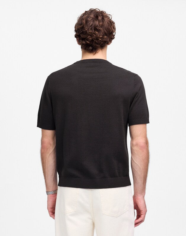 Crewneck Sweater Tee in Everyday Cotton BLACK COAL