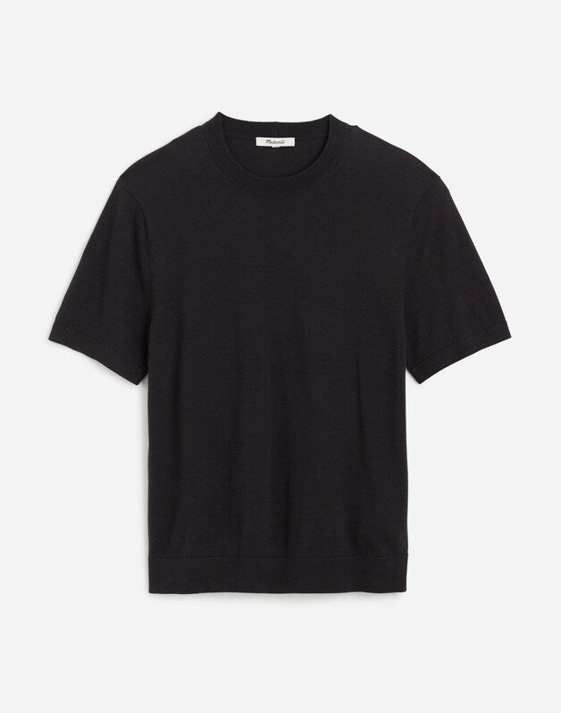 Crewneck Sweater Tee in Everyday Cotton BLACK COAL