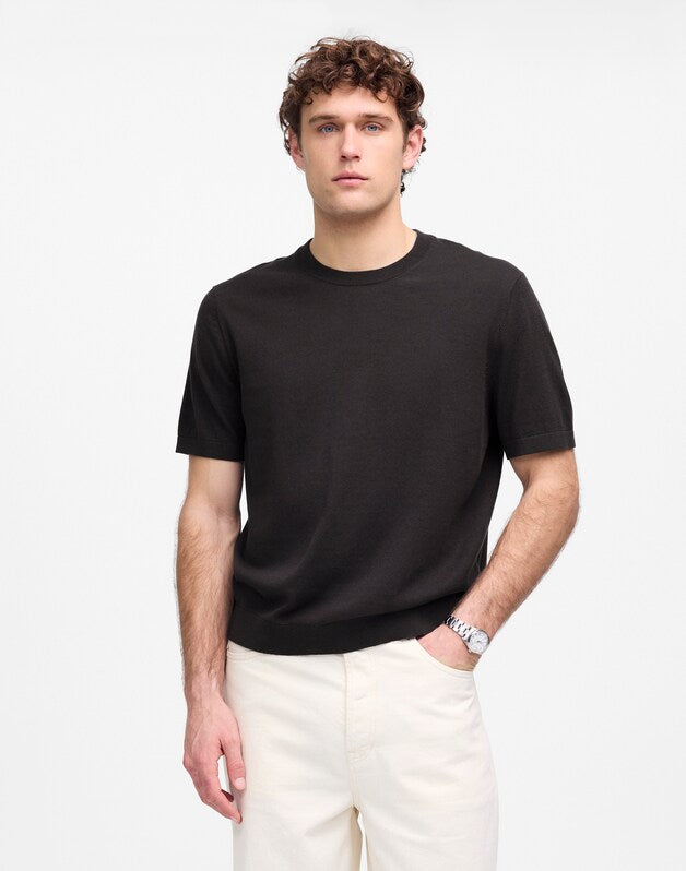 Crewneck Sweater Tee in Everyday Cotton BLACK COAL