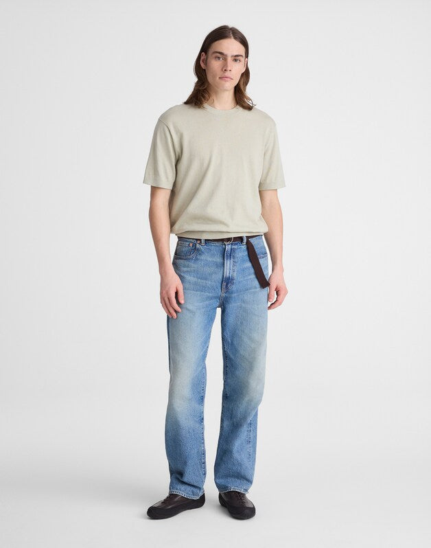 Crewneck Sweater Tee in Everyday Cotton DUSTY CELADON