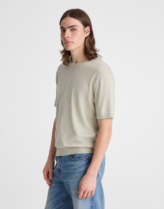 Crewneck Sweater Tee in Everyday Cotton DUSTY CELADON