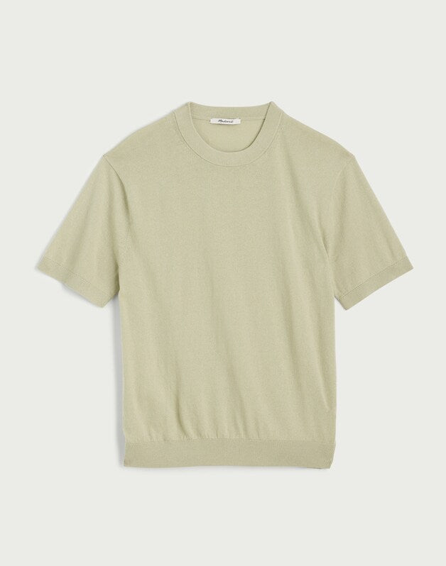 Crewneck Sweater Tee in Everyday Cotton DUSTY CELADON
