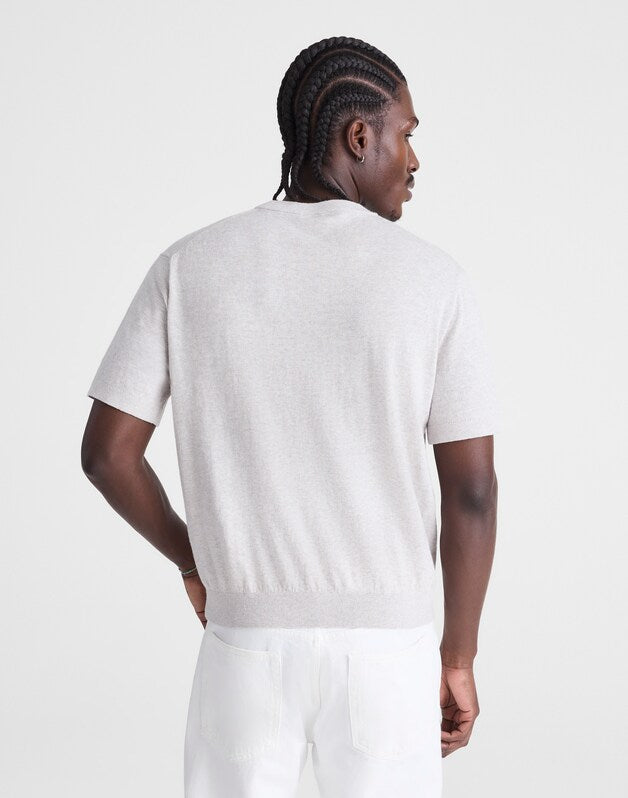 Crewneck Sweater Tee in Everyday Cotton HEATHER PEWTER