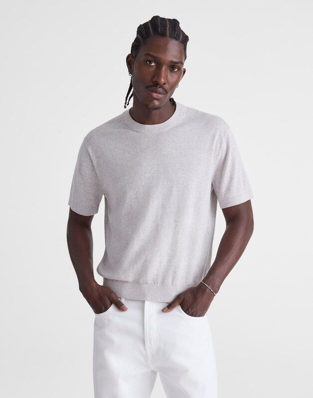 Crewneck Sweater Tee in Everyday Cotton HEATHER PEWTER