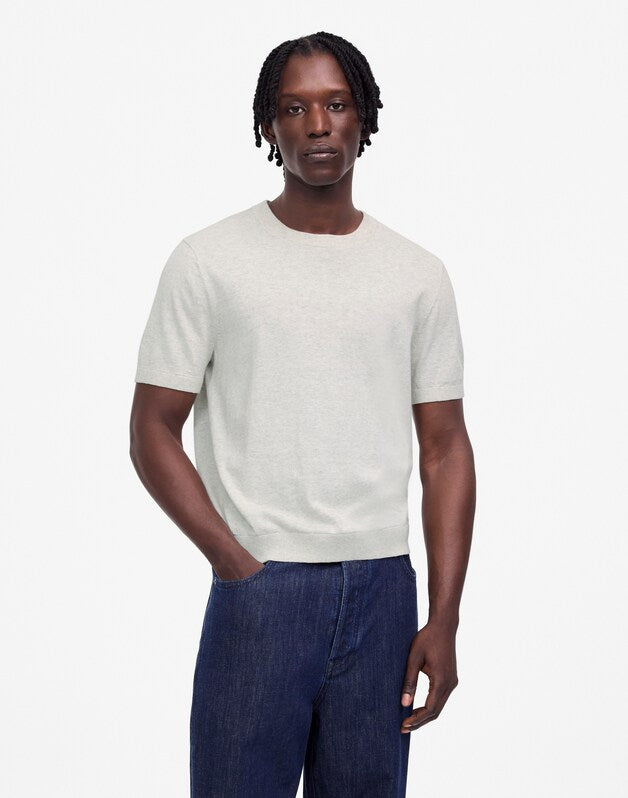 Crewneck Sweater Tee in Everyday Cotton HEATHER OAT