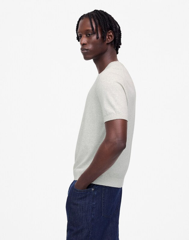 Crewneck Sweater Tee in Everyday Cotton HEATHER OAT