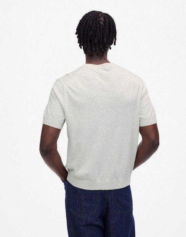 Crewneck Sweater Tee in Everyday Cotton HEATHER OAT