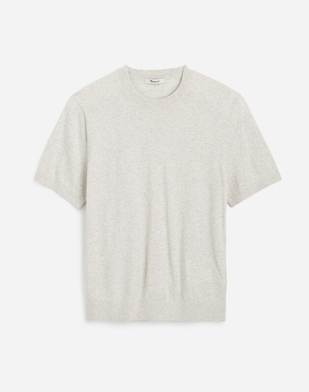 Crewneck Sweater Tee in Everyday Cotton HEATHER OAT