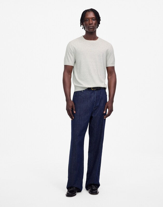 Crewneck Sweater Tee in Everyday Cotton HEATHER OAT