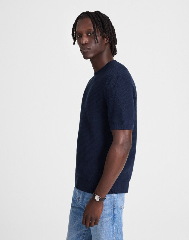 Zig-Zag Stitch Sweater Tee INK