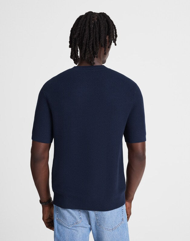 Zig-Zag Stitch Sweater Tee INK