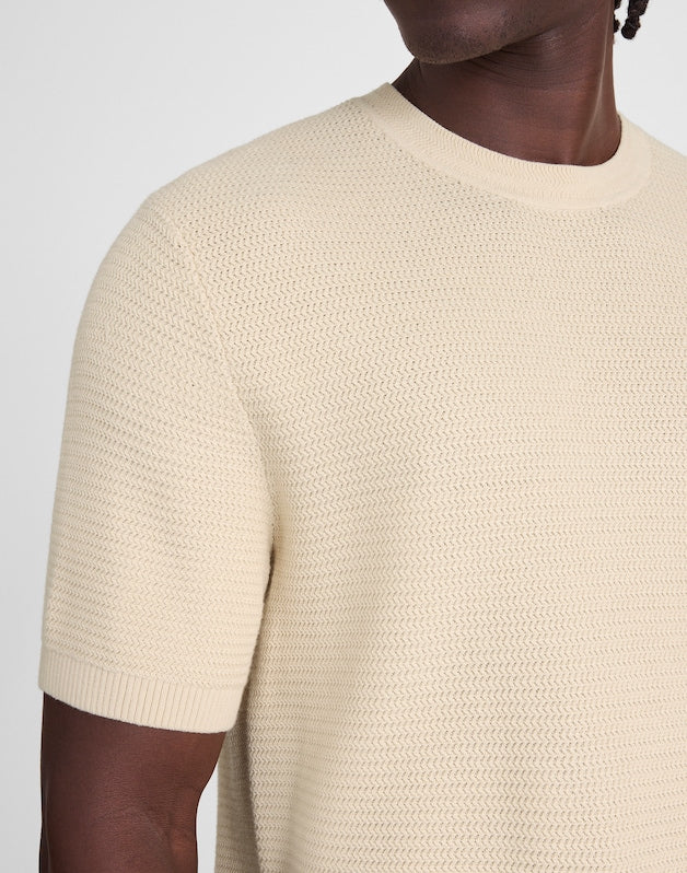 Zig-Zag Stitch Sweater Tee PARCHMENT