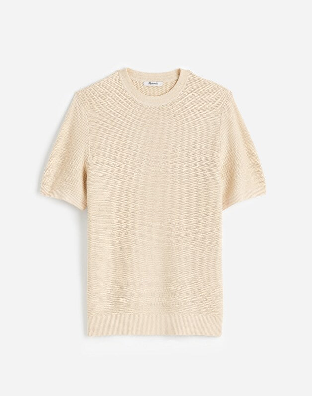 Zig-Zag Stitch Sweater Tee PARCHMENT